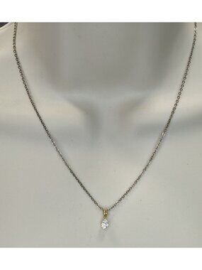 Cubic Zirconia Teardrop Pendant Necklace